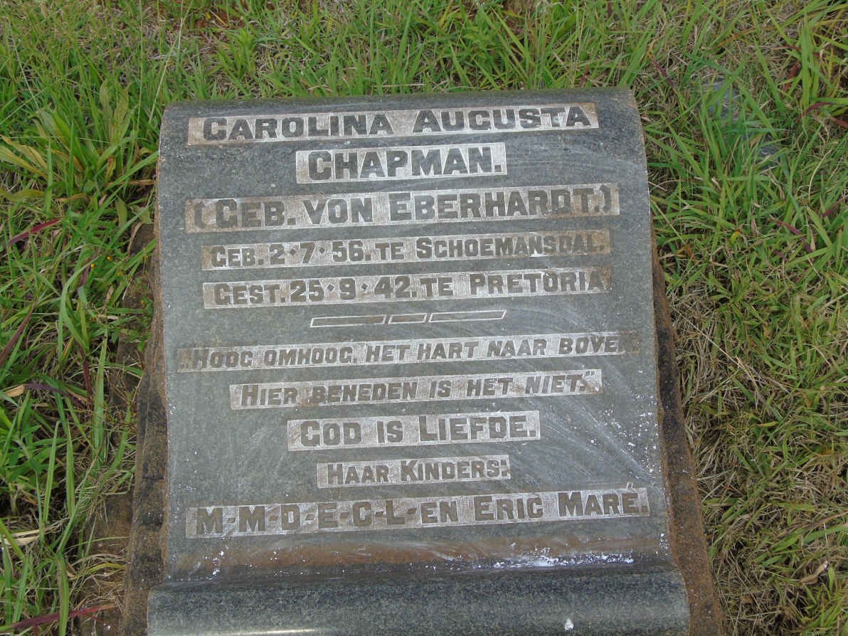 CHAPMAN Carolina Augusta nee VON EBERHARDT 1856-1942