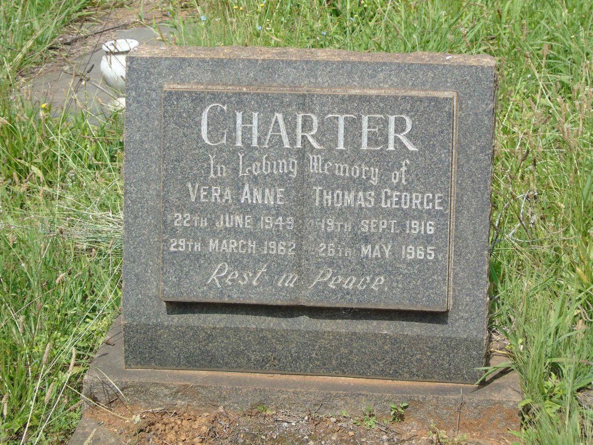 CHARTER Thomas George 1916-1965 :: Vera Anne 1949-1962