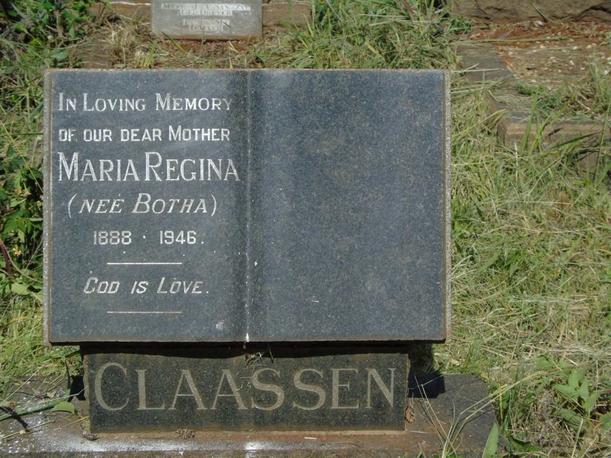 CLAASSEN Maria Regina BOTHA 1888-1946