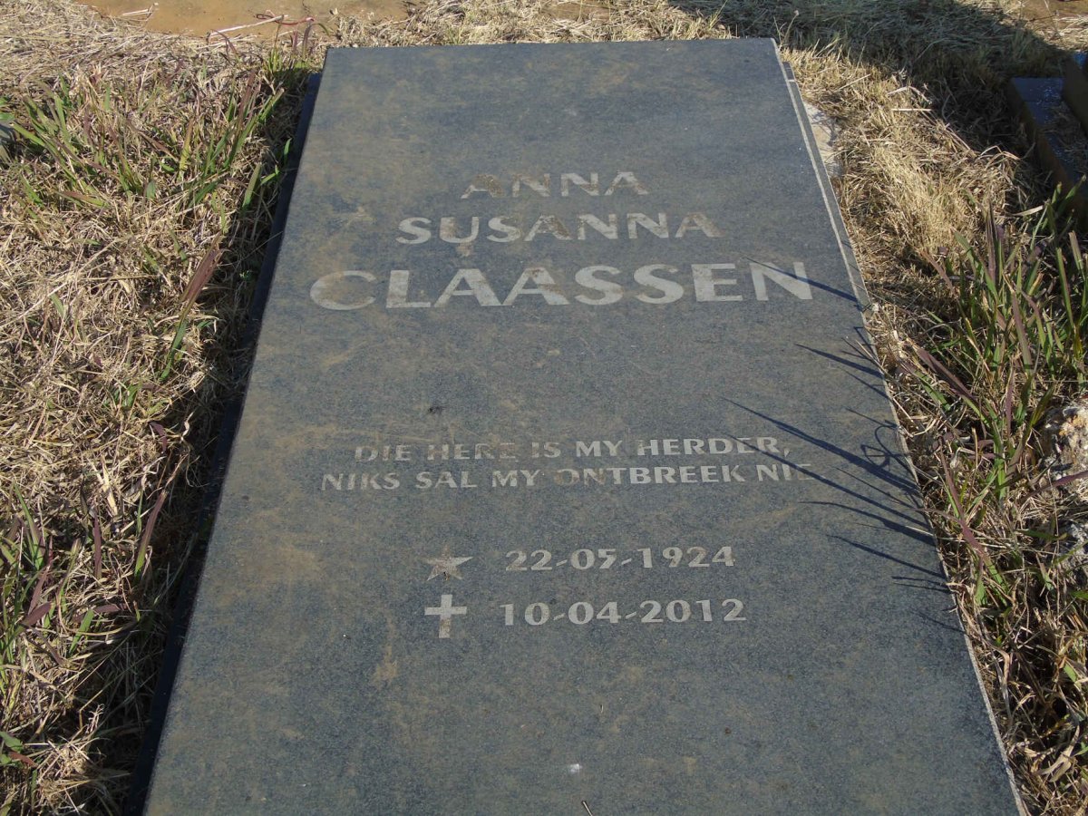 CLAASSEN Anna Susanna 1924-2012