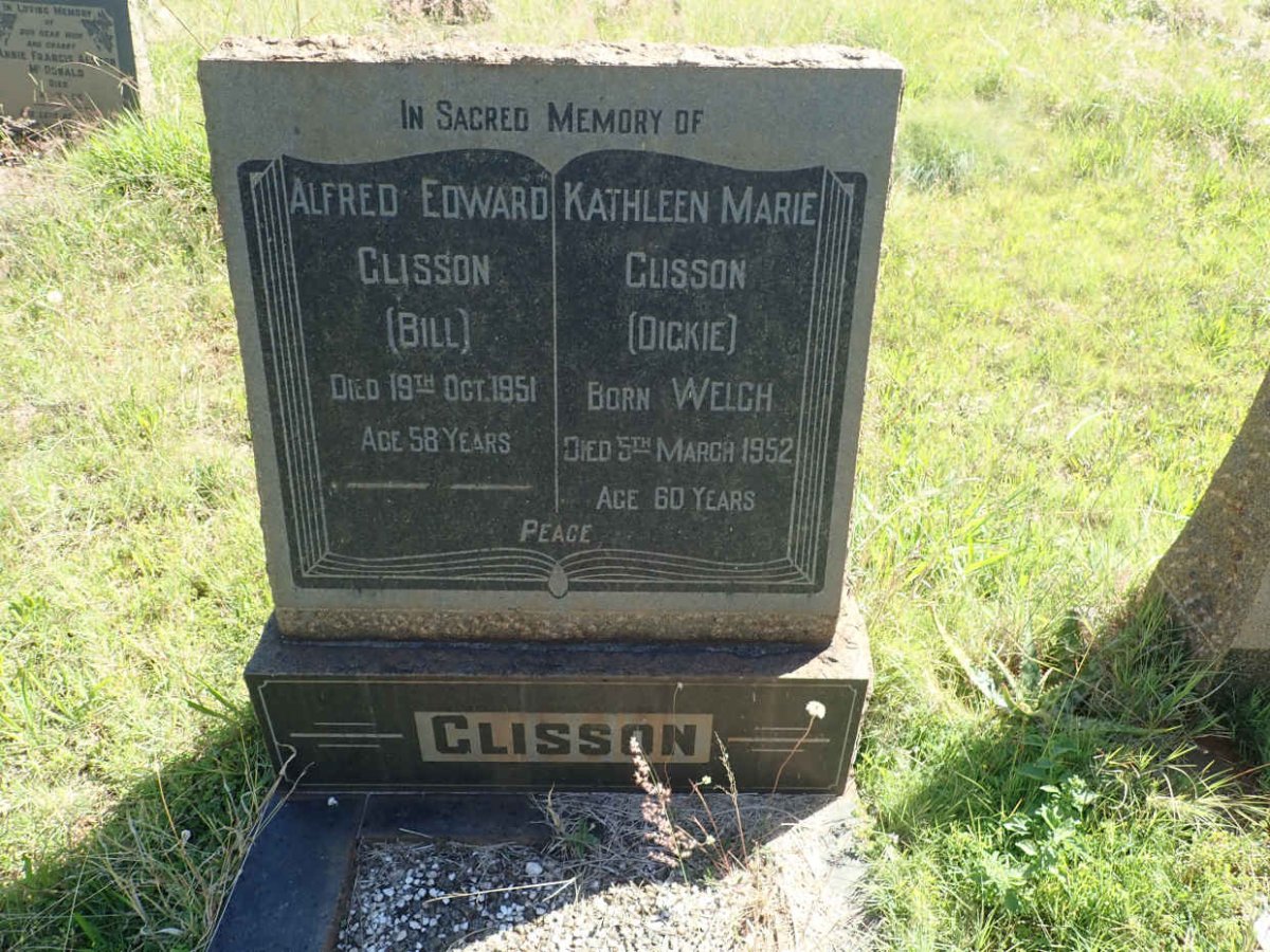 CLISSON Alfred Edward -1951 &amp; Kathleen Marie WELCH -1952