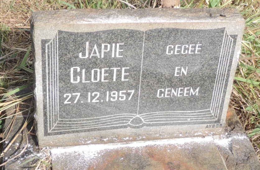CLOETE Japie -1957