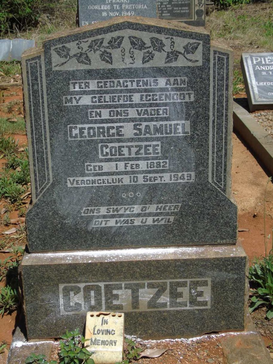 COETZEE George Samuel 1882-1949