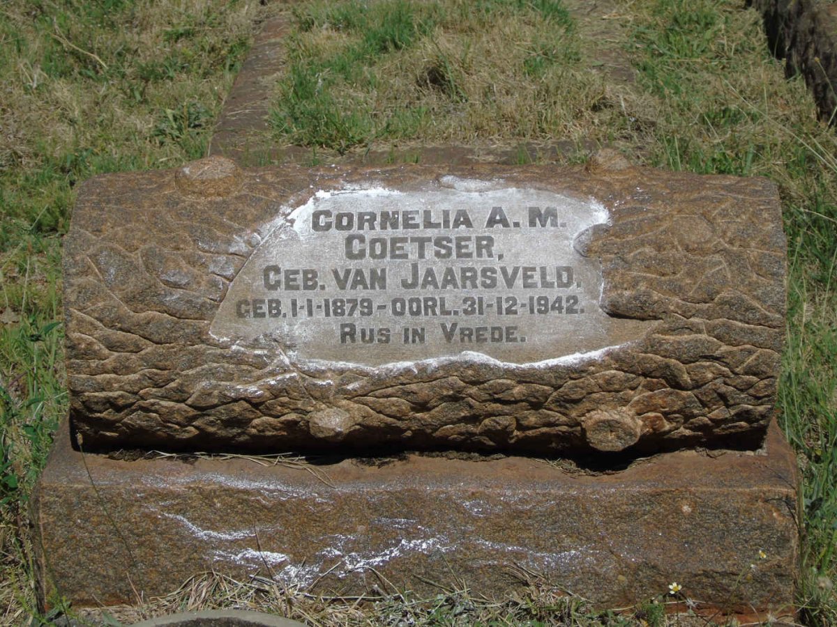 COETSER Cornelia A.M. nee VAN JAARSVELD 1879-1942