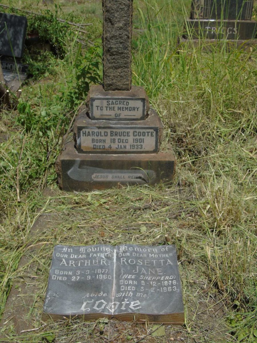 COOTE Harold Bruce 1901-1933 :: COOTE Arthur 1877-1960 & Rosetta Jane SHEPPERD 1876-1963