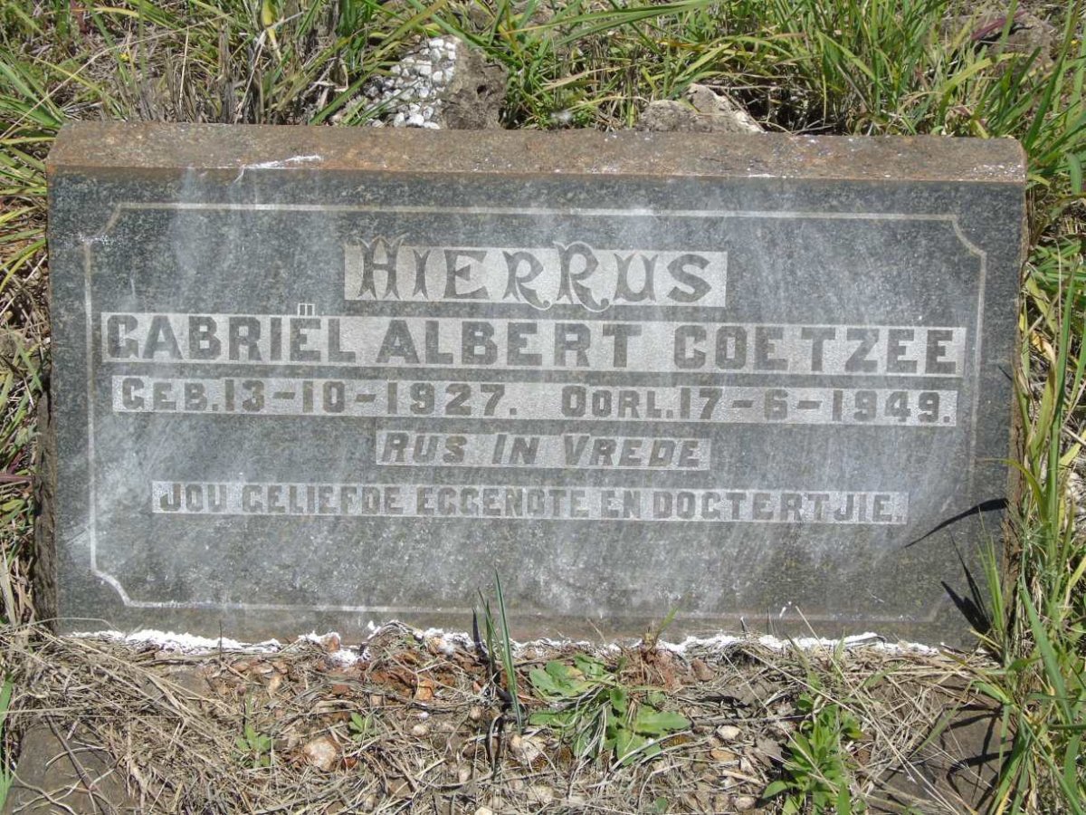 COETZEE Gabriel Albert 1927-1949