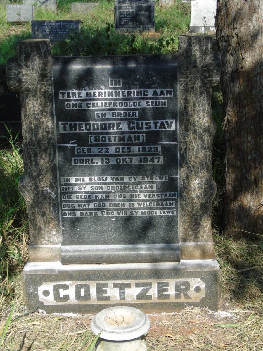 COETZER Theodore Gustav 1929-1947