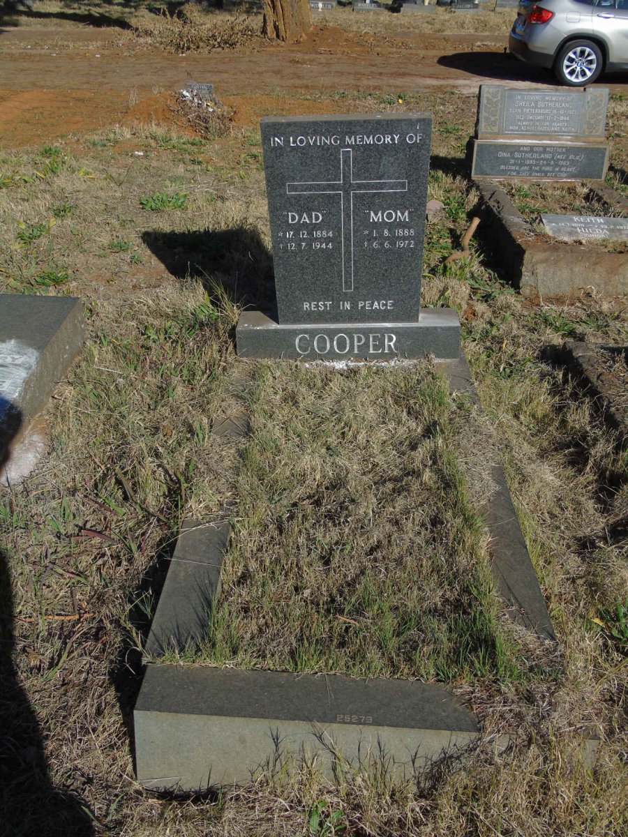 COOPER Dad 1884-1944 &amp; Mom 1888-1972