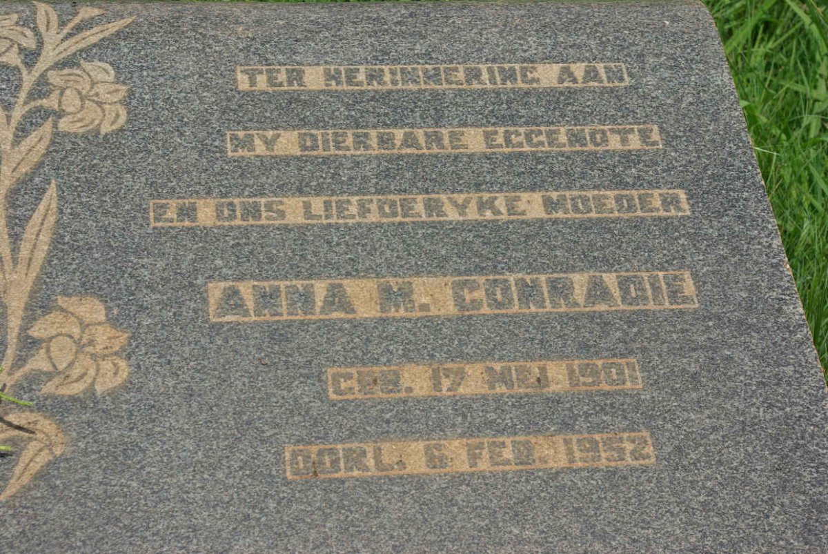 CONRADIE Anna M. 1901-1952