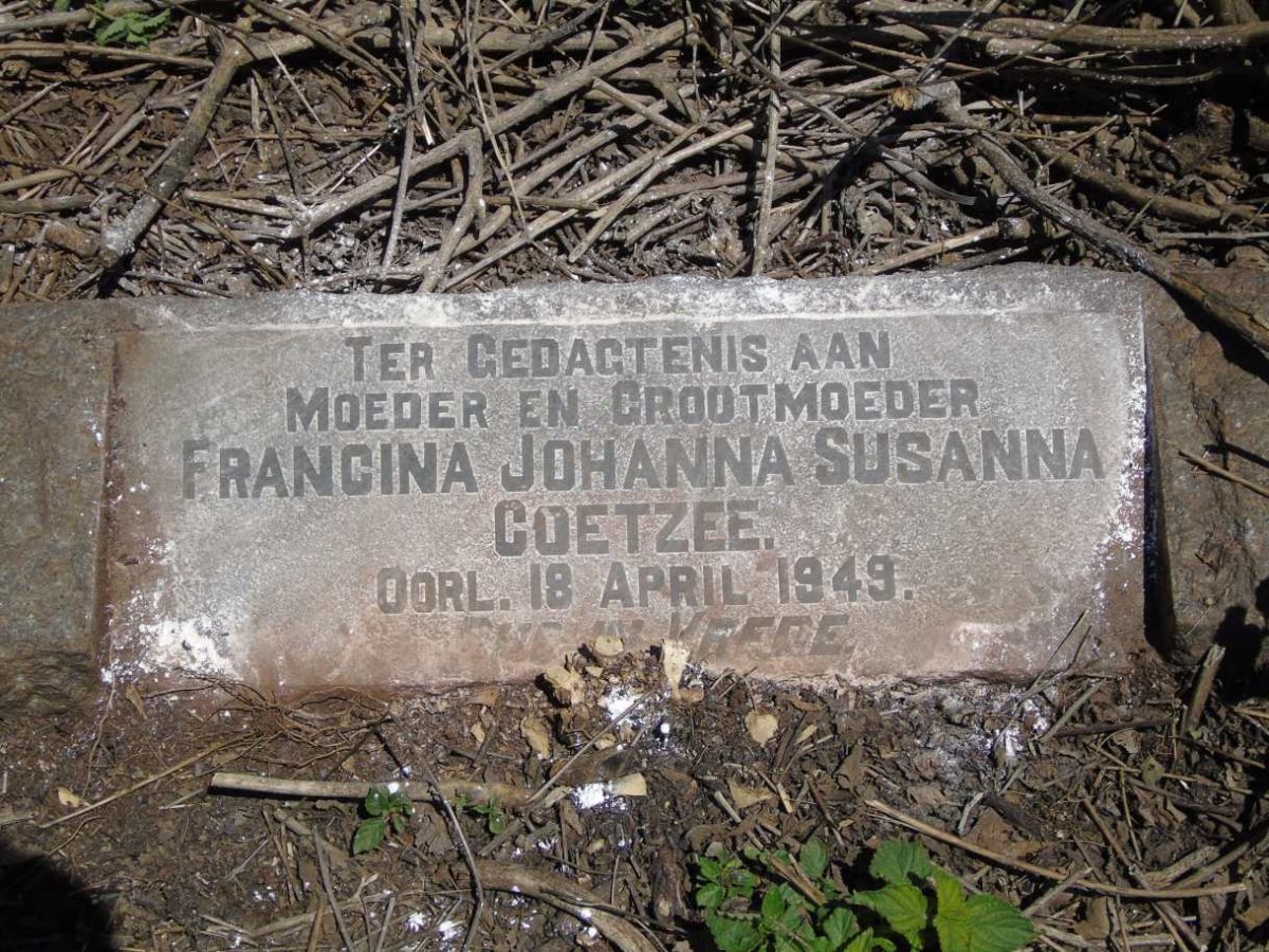 COETZEE Francina Johanna Susanna -1949