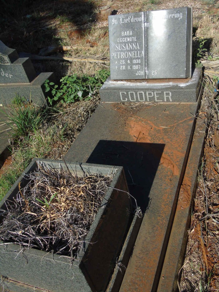 COOPER Susanna Petronella 1938-1987