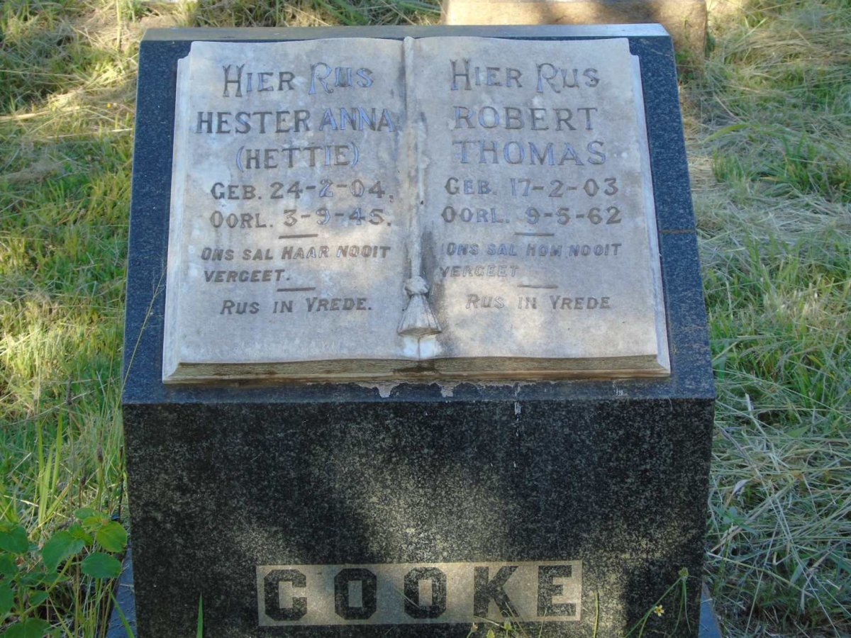 COOKE Robert Thomas 1903-1962 & Hester Anna 1904-1945