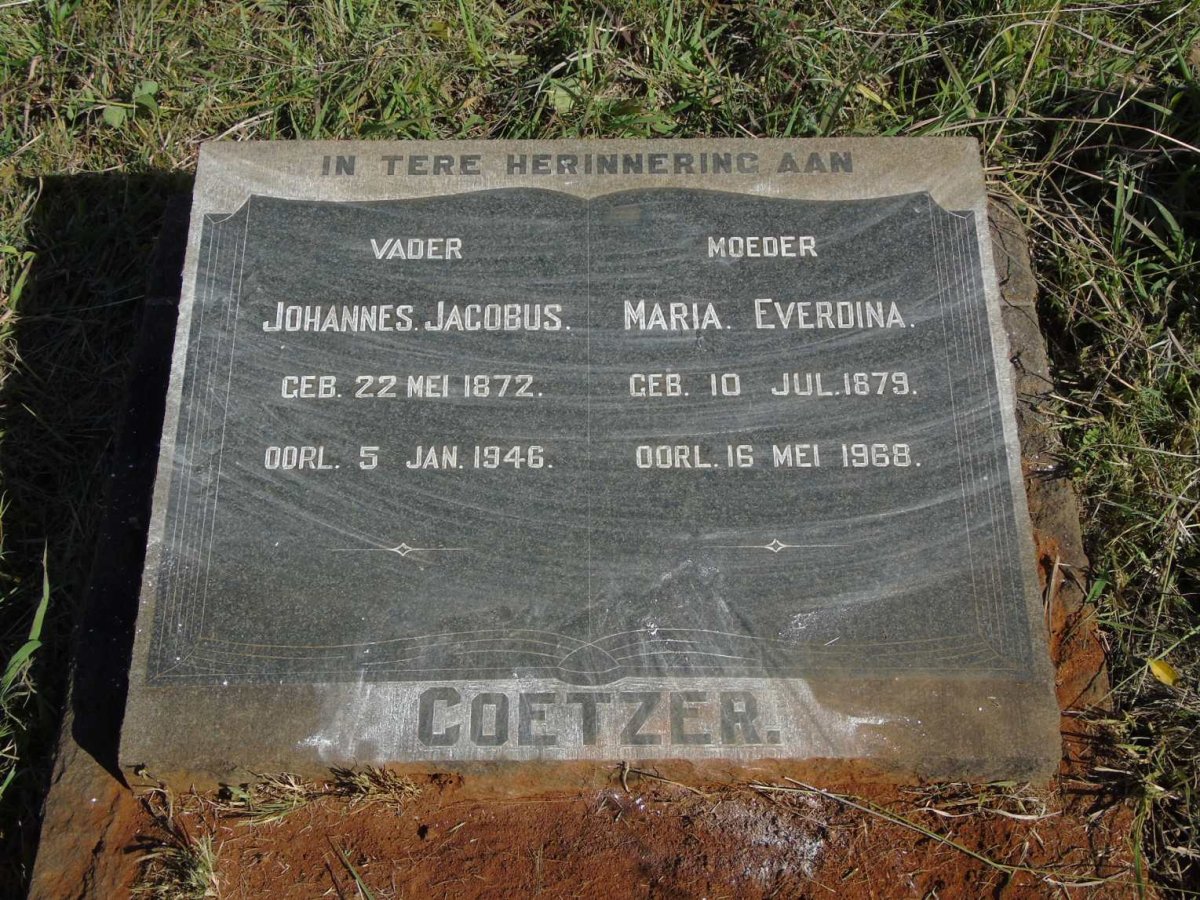 COETZER Johannes Jacobus 1872-1946 & Maria Everdina 1879-1968