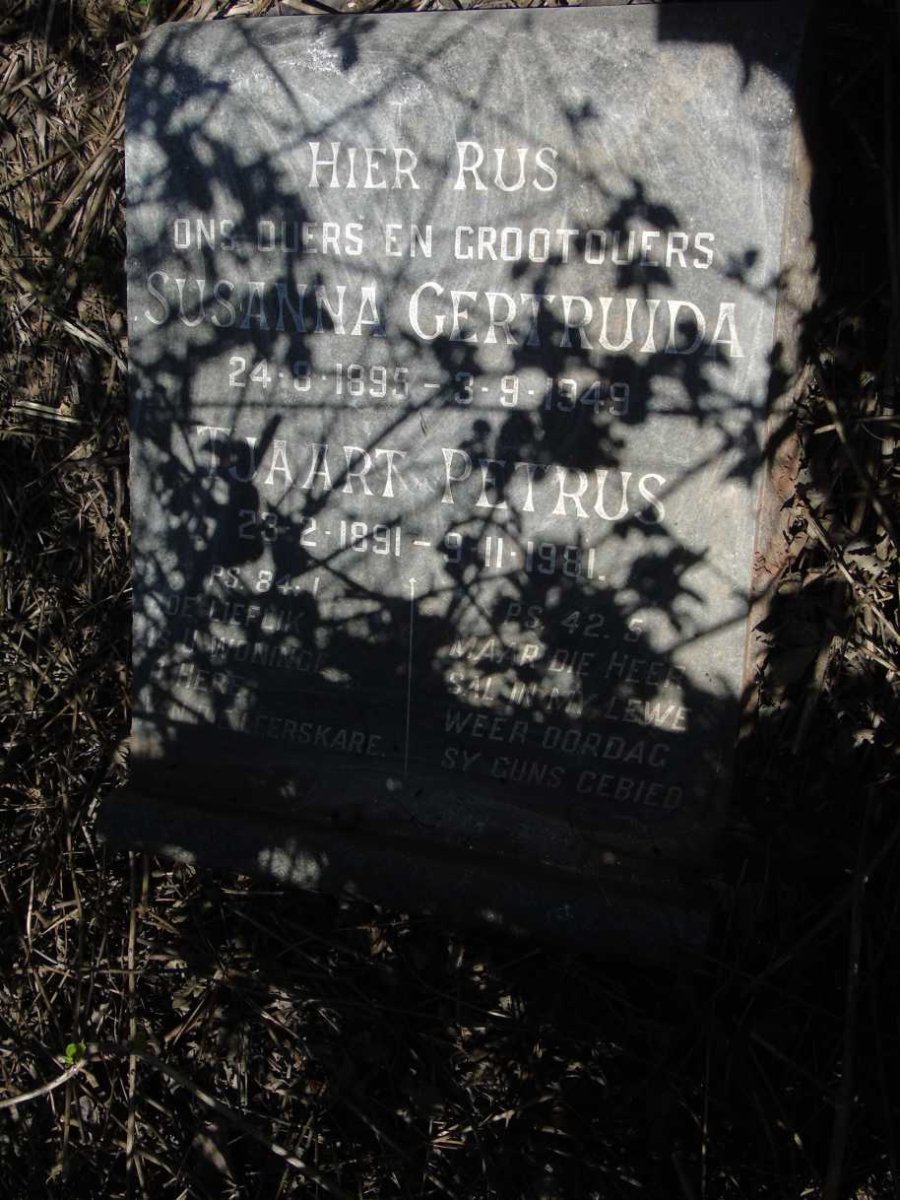 COETSEE Tjaart Petrus 1891-1981 & Susanna Gertruida 1895-1949