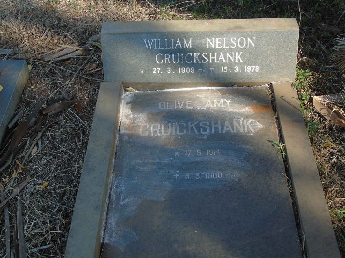 CRUICKSHANK William Nelson 1909-1978 &amp; Olive Amy 1914-1980