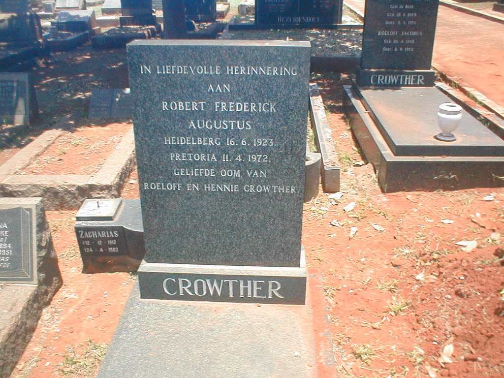 CROWTHER Robert Frederick Augustus 1923-1972