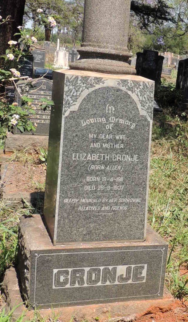 CRONJE Elizabeth nee ALLEN 1911-1937