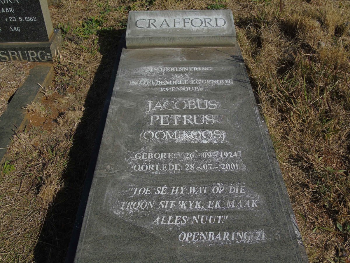 CRAFFORD Jacobus Petrus 1924-2001