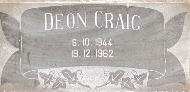 CRAIG Deon 1944-1962