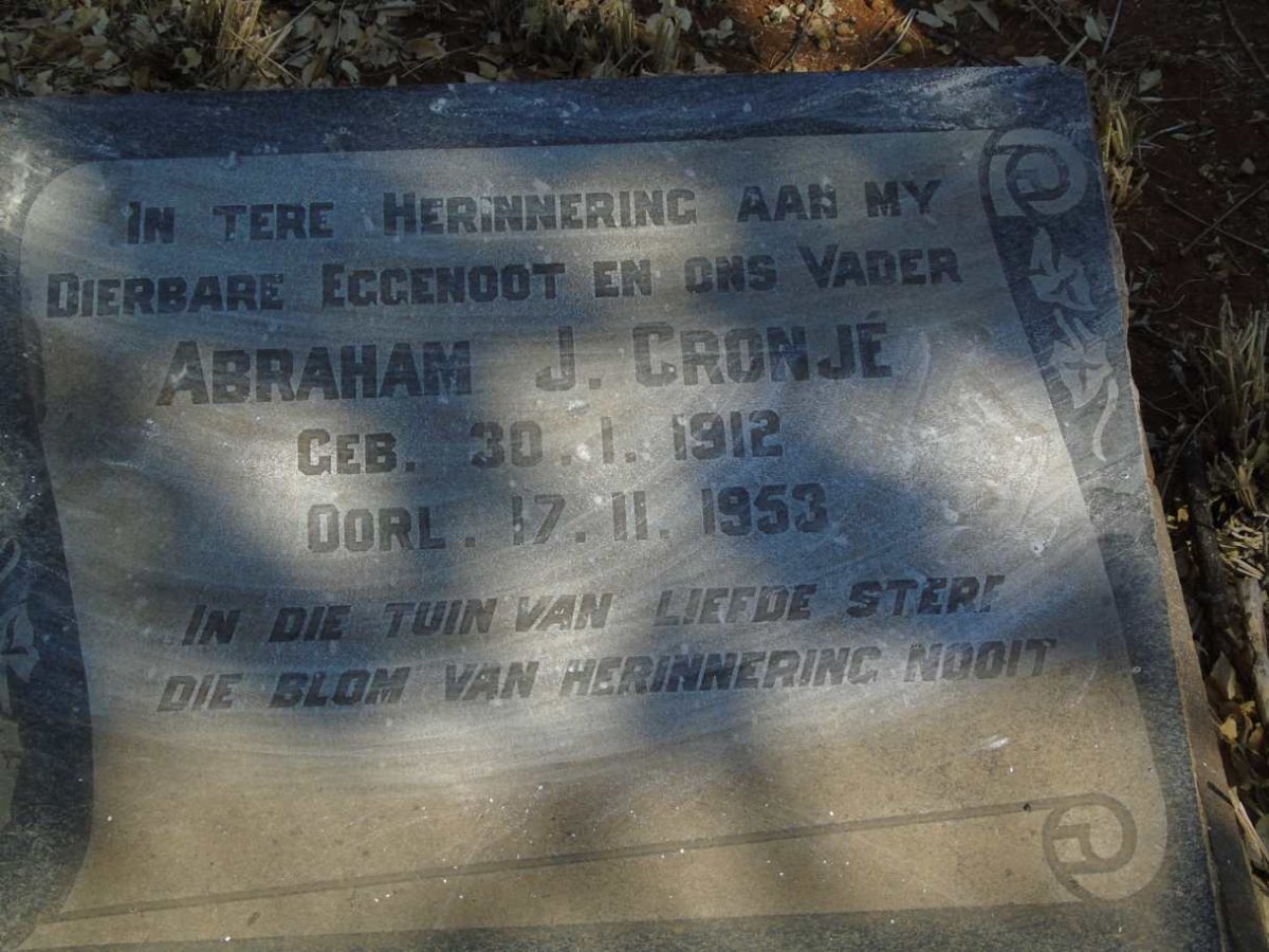 CRONJE Abraham J. 1912-1953