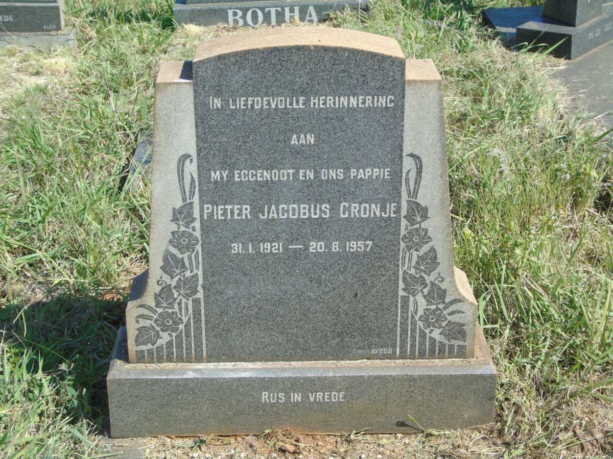 CRONJE Pieter Jacobus 1921-1957