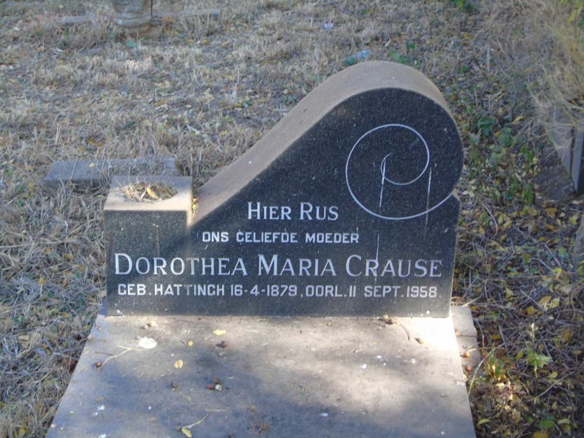 CRAUSE Dorothea Maria nee HATTINGH 1879-1958