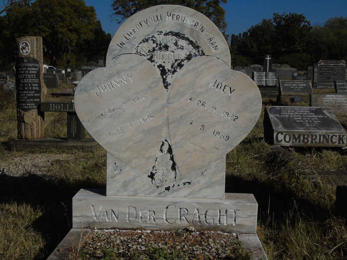 CRAGHT Johnny, van der 1916-1976 &amp; Joey 1922-1959