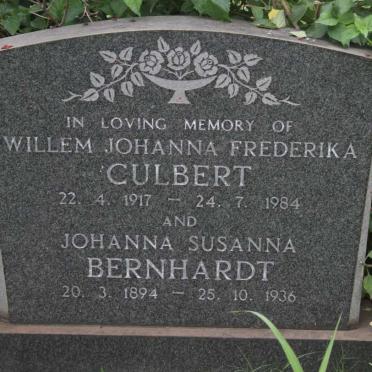 CULBERT Willem Johanna Frederika 1917-1984 :: BERNHARDT Johanna Susanna 1894-1936 