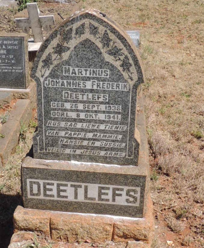 DEETLEFS Martinus Johannes Frederik 1936-1941