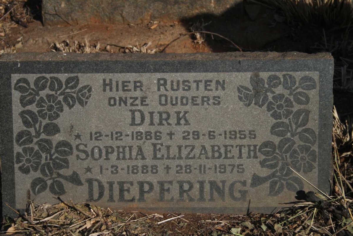 DIEPERING Dirk 1886-1955 & Sophia Elizabeth 1888-1975