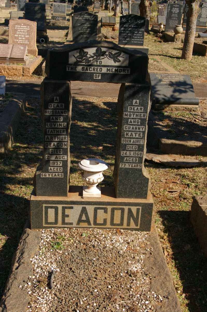 DEACON Arthur -1937 &amp; Kate AURET -1968