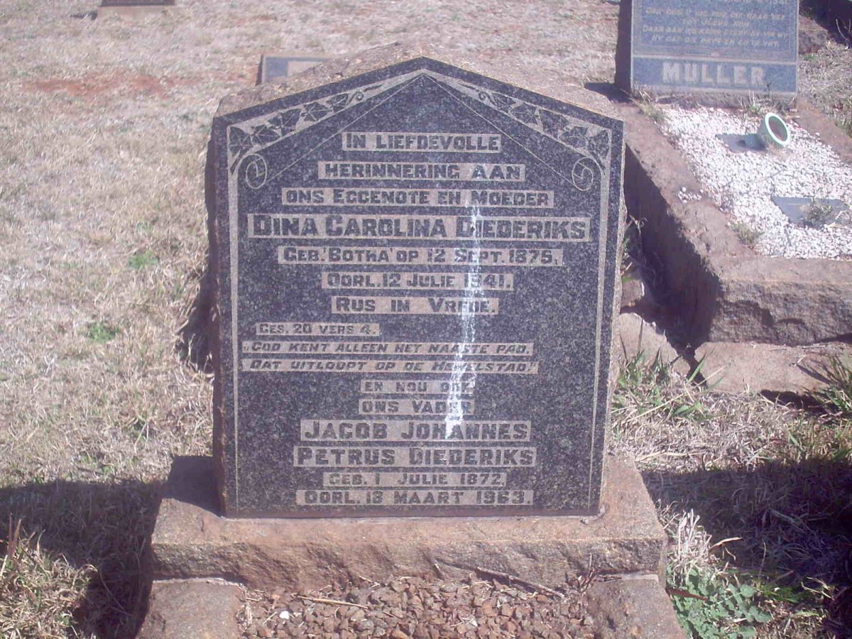 DIEDERIKS Jacob Johannes Petrus 1872-1963 &amp; Dina Carolina 1875-1941