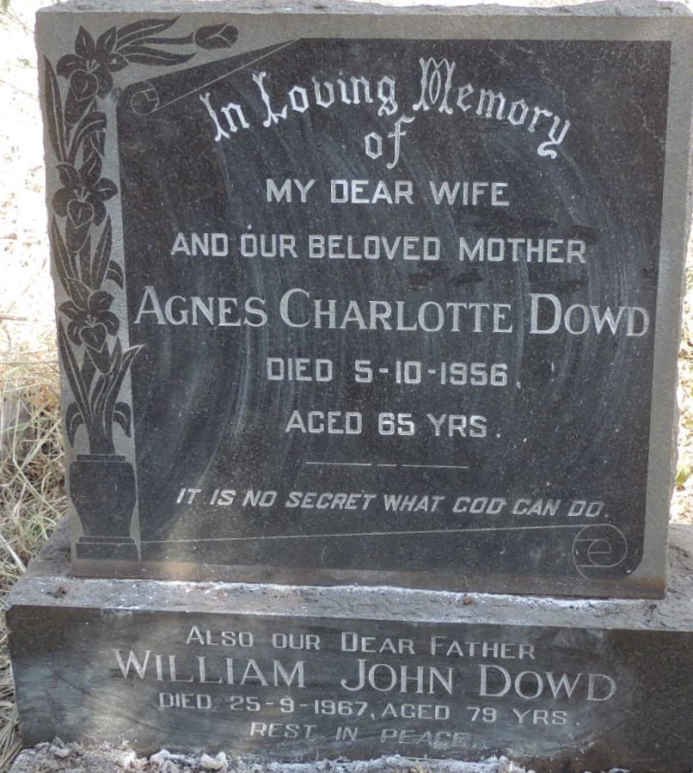 DOWD William John -1967 & Agnes Charlotte -1956