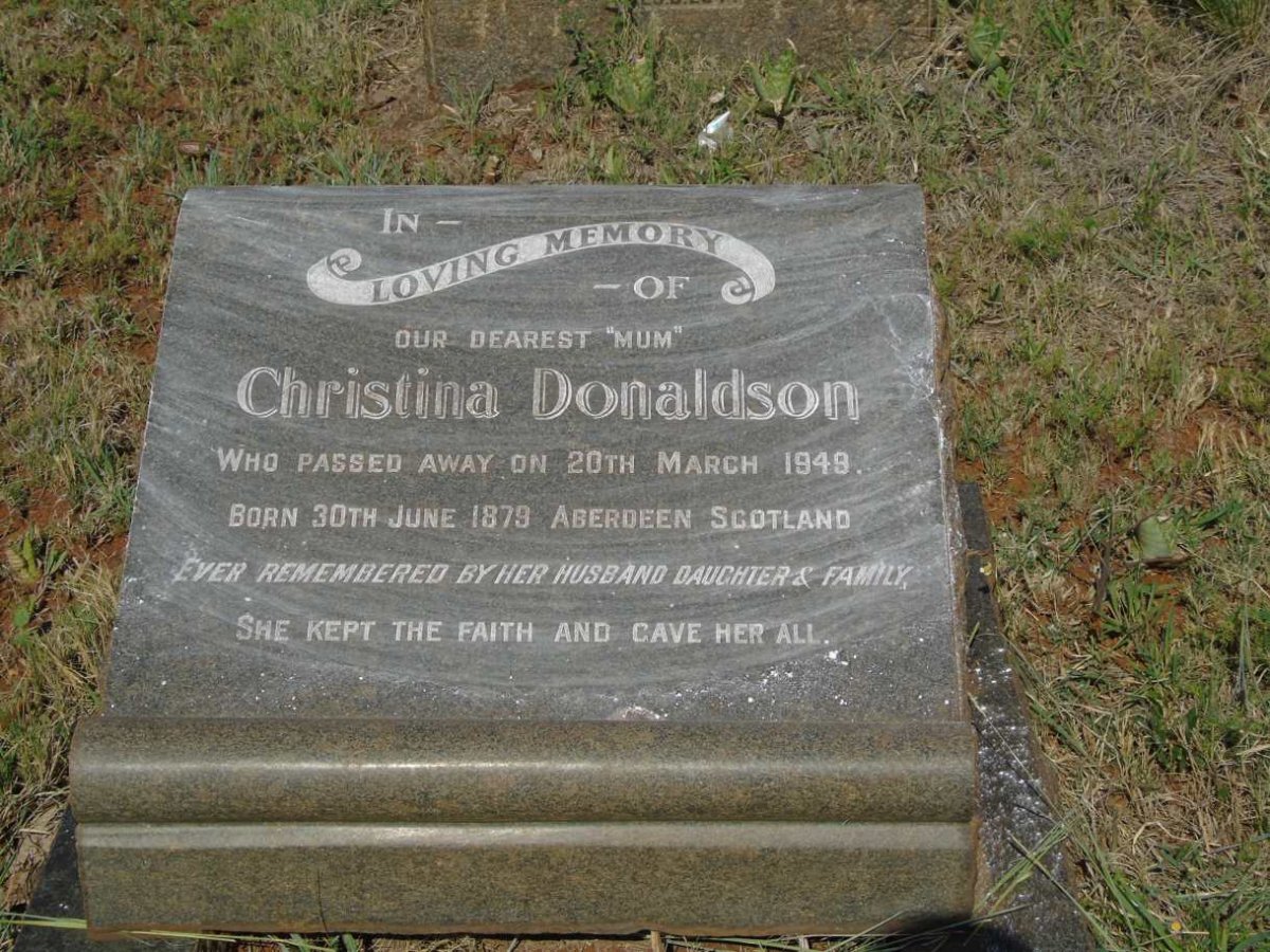 DONALDSON Christina 1879-1949