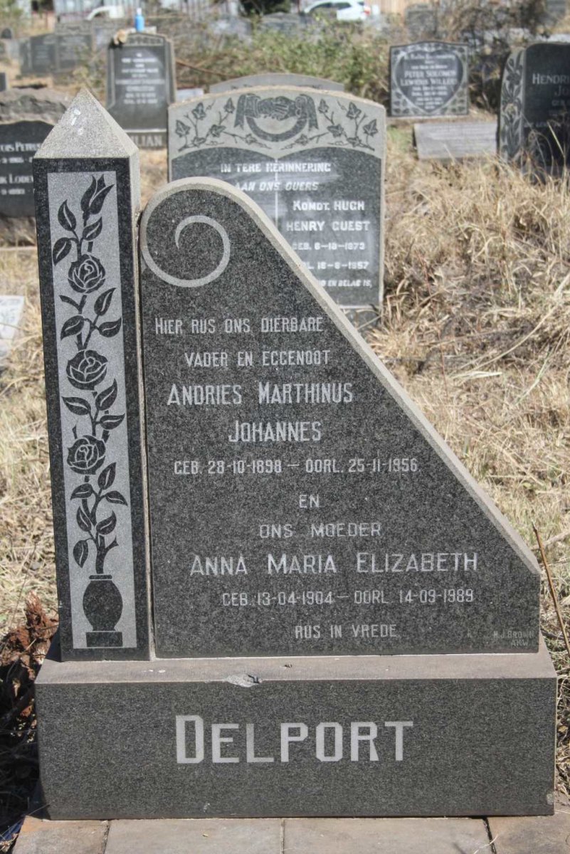 DELPORT Andries Marthinus Johannes 1898-1956 & Anna Maria Elizabeth 1904-1989