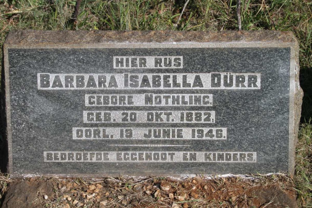 DURR Barbara Isabella nee NOTHLING 1882-1946