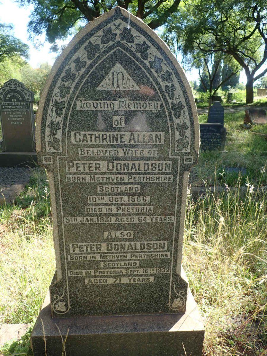 DONALDSON Peter -1932 &amp; Cathrine ALLAN 1866-1931