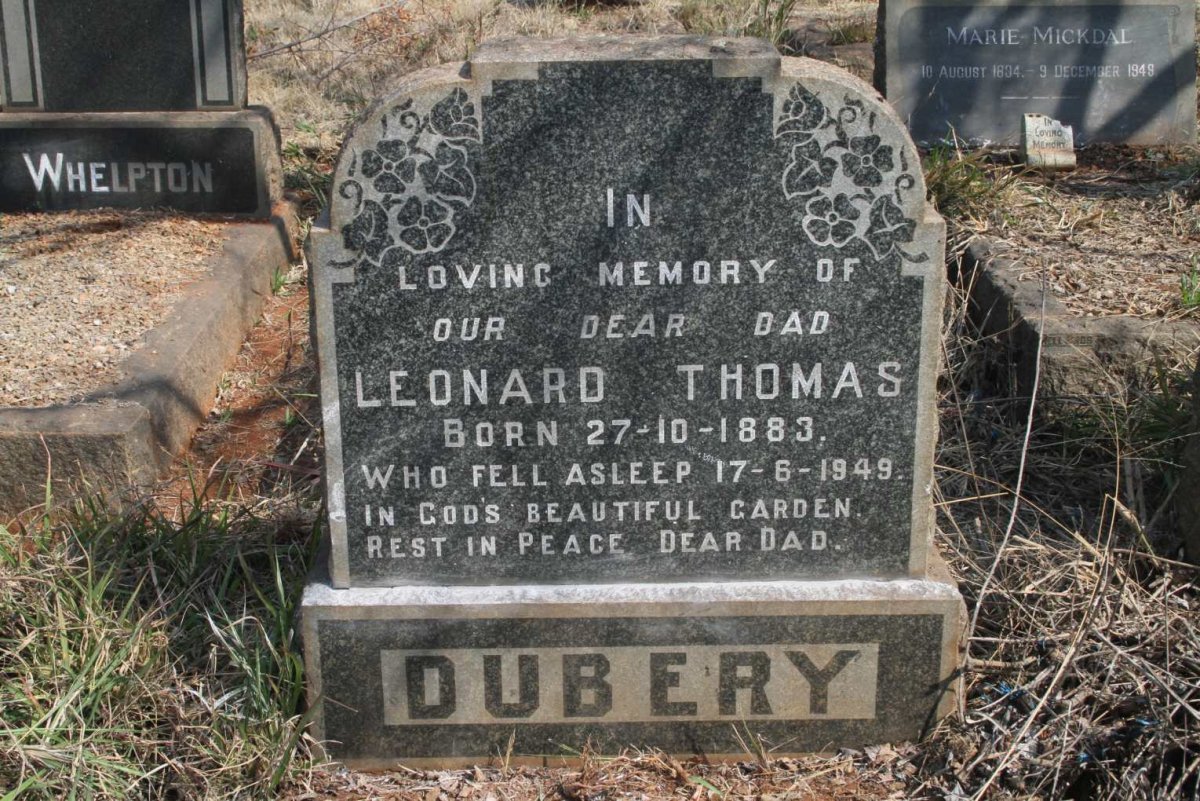 DUBERY Leonard Thomas 1883-1949