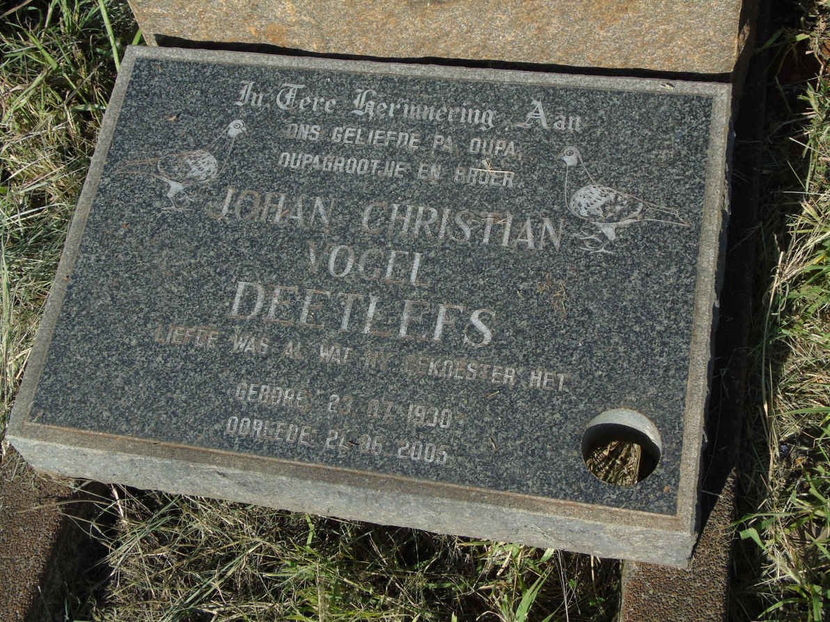 DEETLEFS Johan Christian 1930-2005