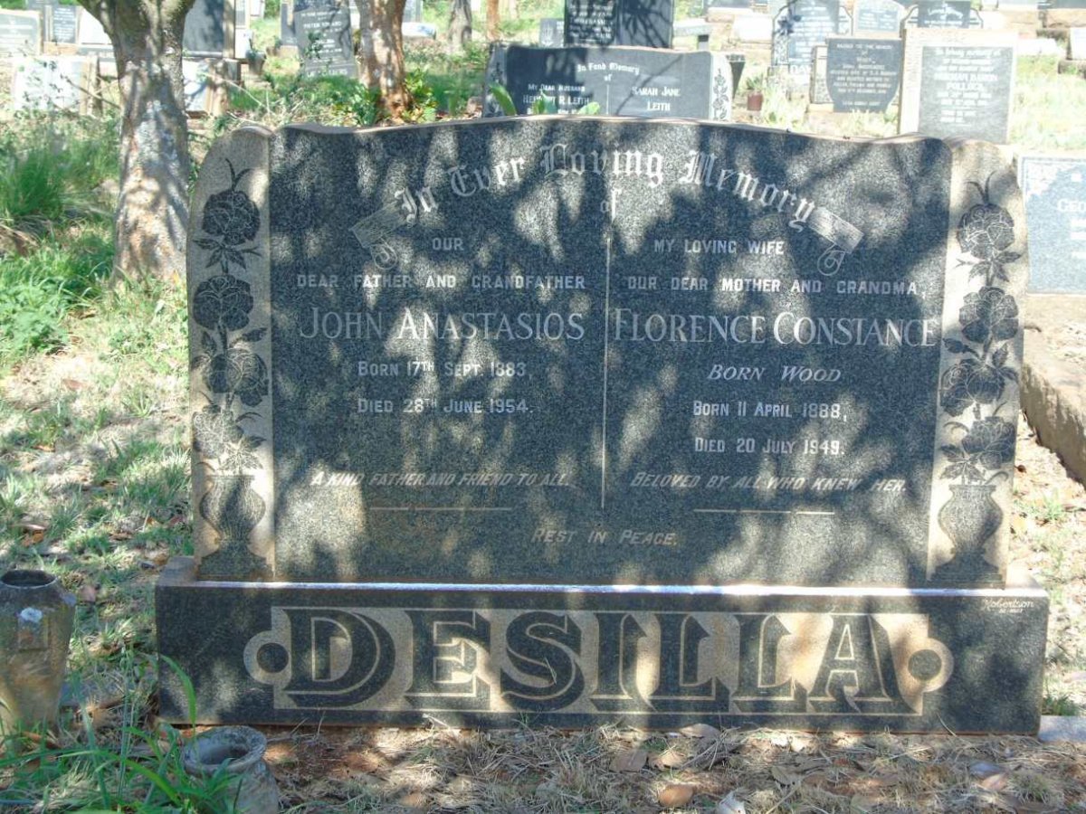 DESILLA John Anastasios 1883-1954 & Florence Constance WOOD 1888-1949
