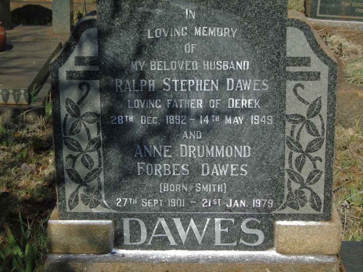 DAWES Ralph Stephen 1892-1949 & Anne Drummond Forbes SMITH 1901-1979