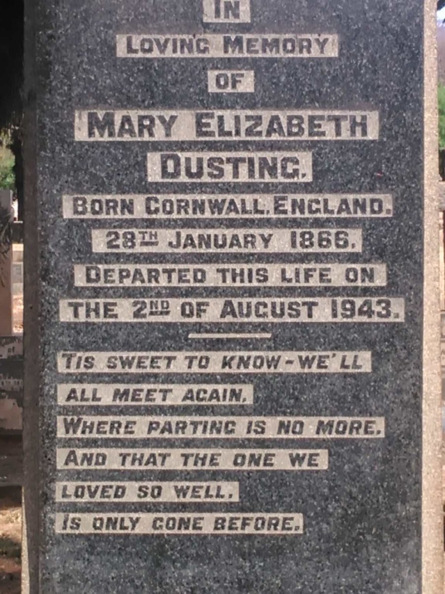 DUSTING Mary Elizabeth 1866-1943