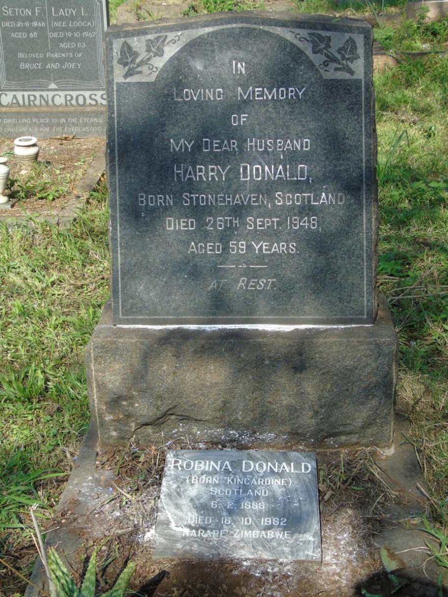 DONALD Harry -1948 & Robina KINCARDINE 1888-1982