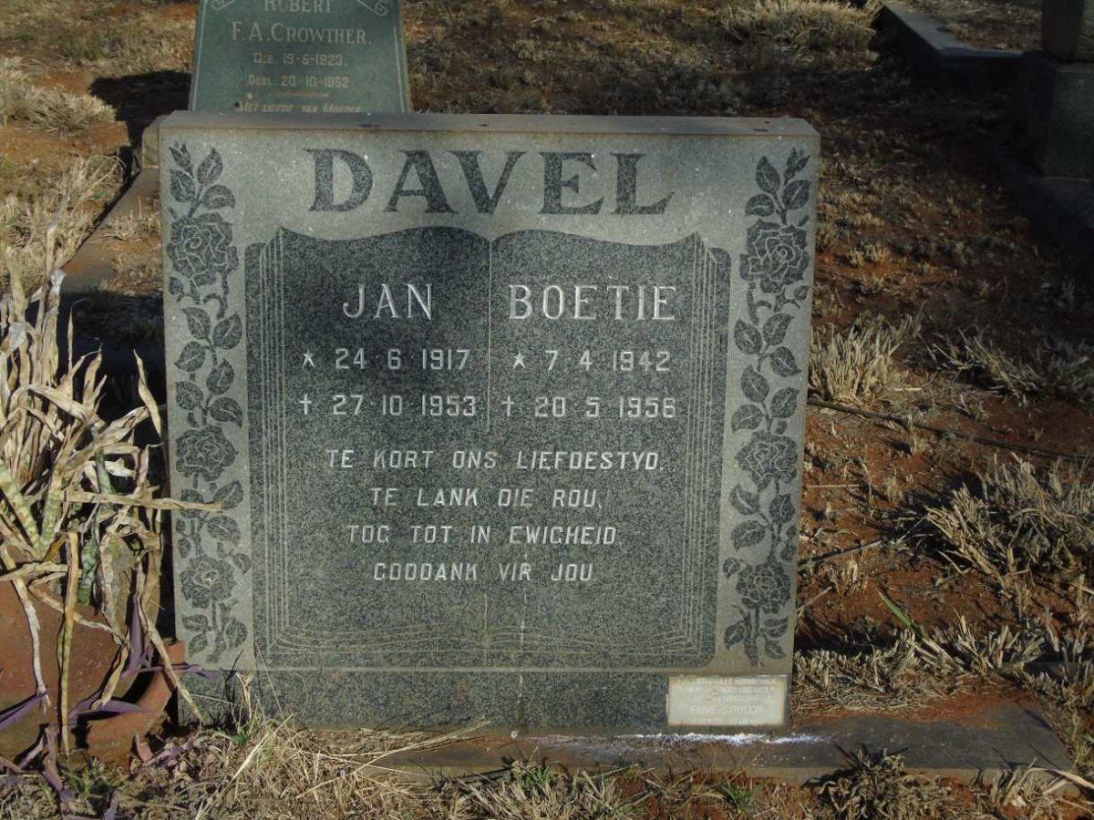 DAVEL Jan 1917-1953 :: DAVEL Boetie 1942-1958 :: STRYDOM Fanie 1920-1993_1