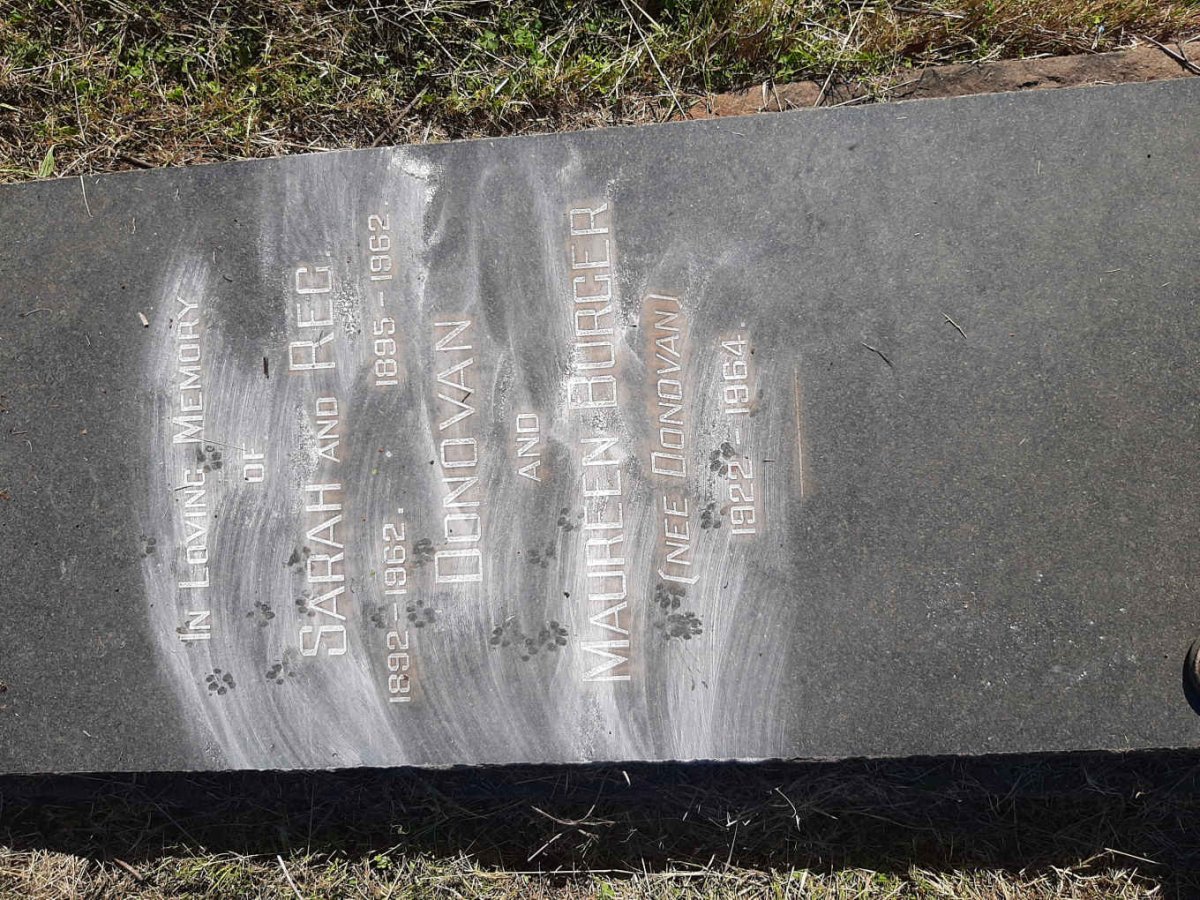 DONOVAN Reg 1895-1962 &amp; Sarah 1892-1962 :: BURGER Maureen nee DONOVAN 1922-1964