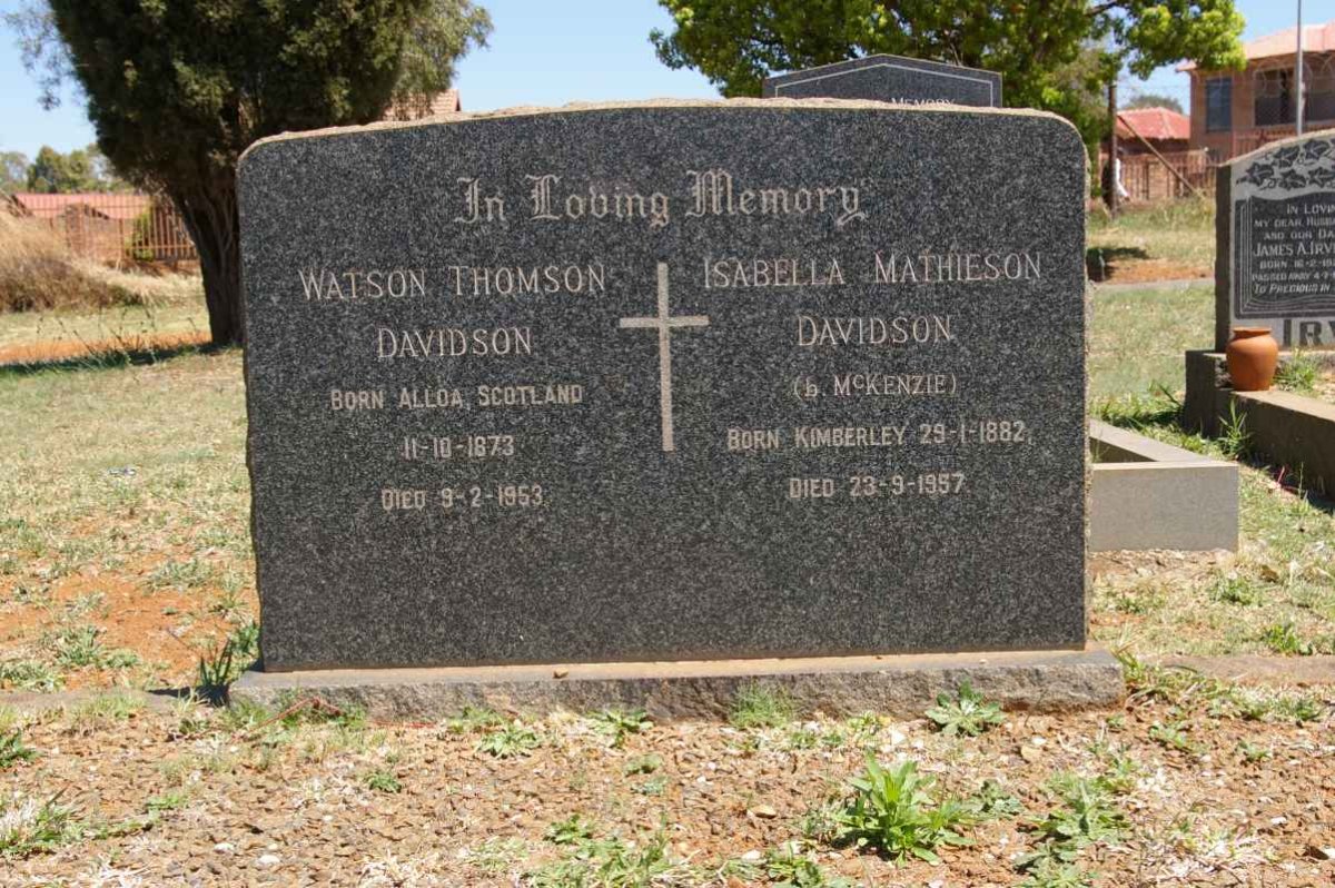 DAVIDSON Watson Thomson 1873-1953 &amp; Isabella Mathieson McKENZIE 1882-1957