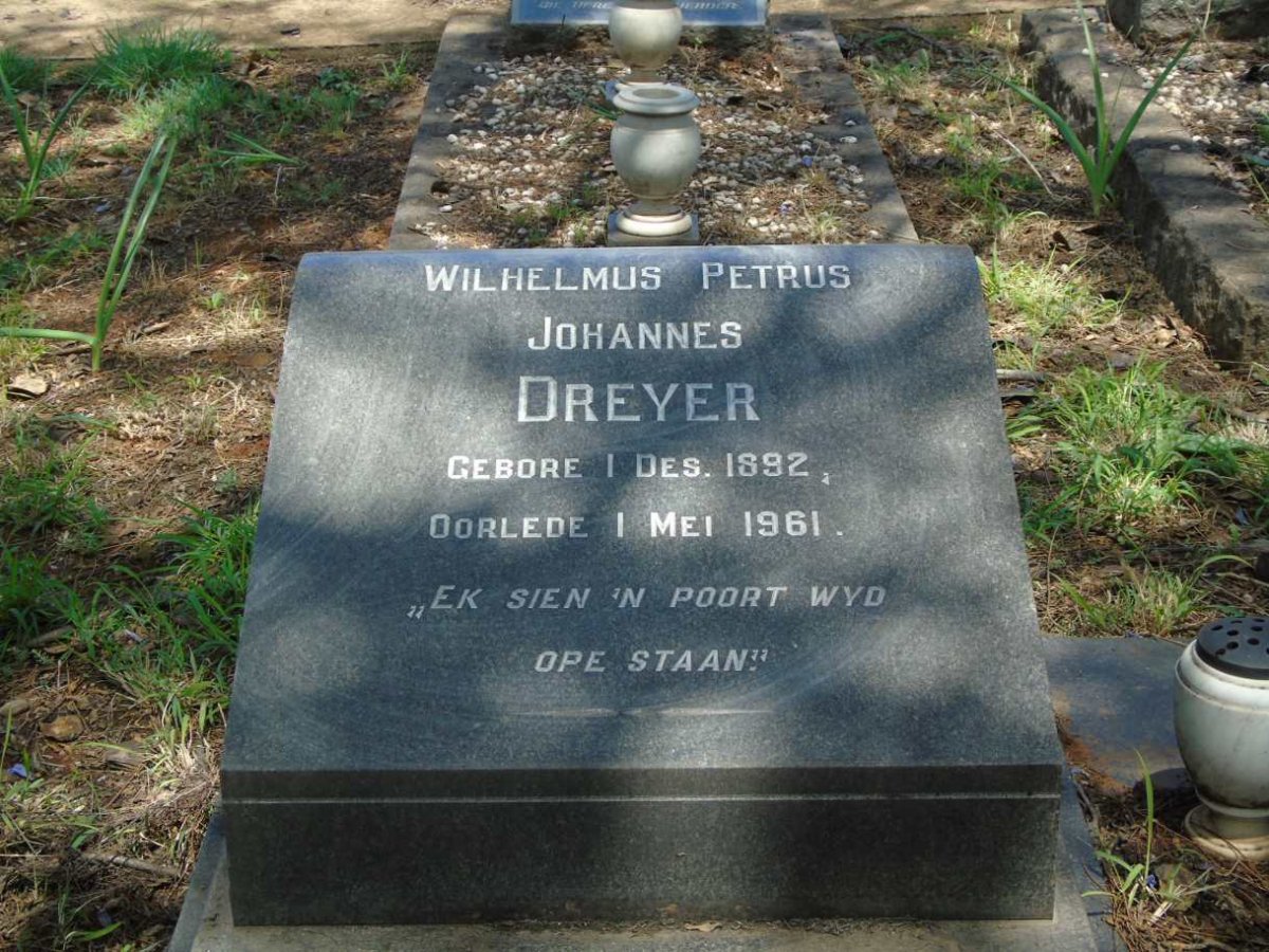 DREYER Wilhelmus Petrus Johannes 1892-1961