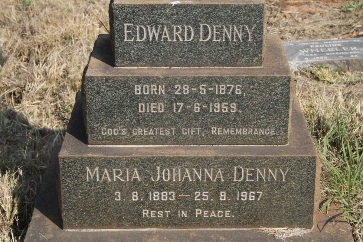 DENNY Edward 1876-1959 &amp; Maria Johanna 1883-1967