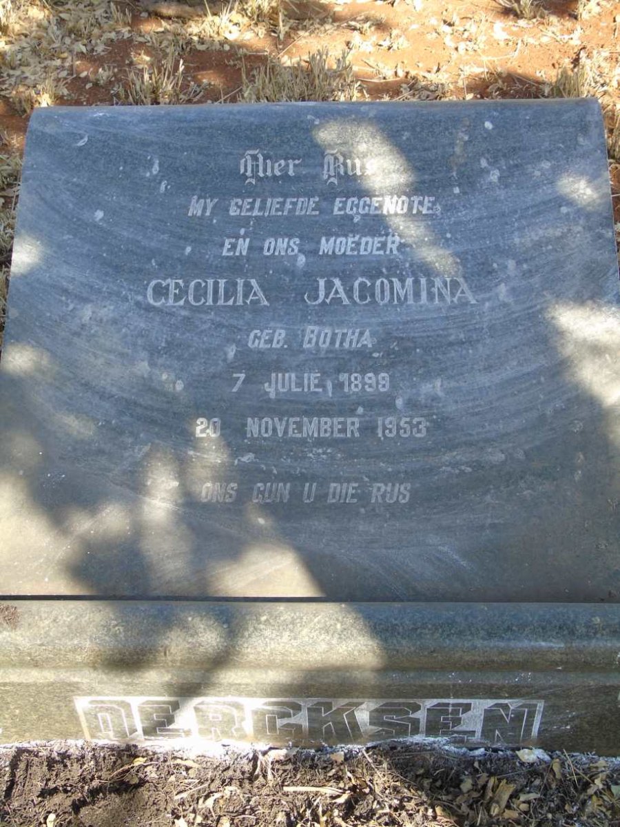DERCKSEN Cecilia Jacomina nee BOTHA 1899-1953