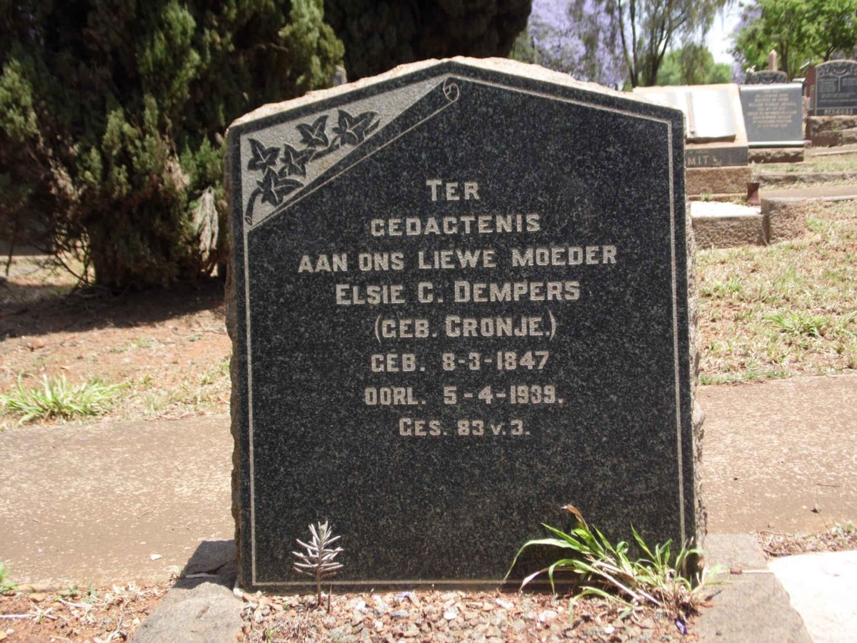 DEMPERS Elsie C. nee CRONJE 1847-1939